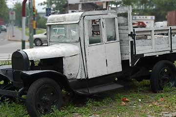 a vintage truck at the BA railroad museum