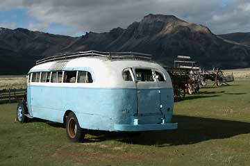 old wagons and a bus at the La Oriental