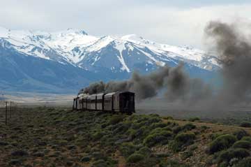 the Trochita returning to El Maiten